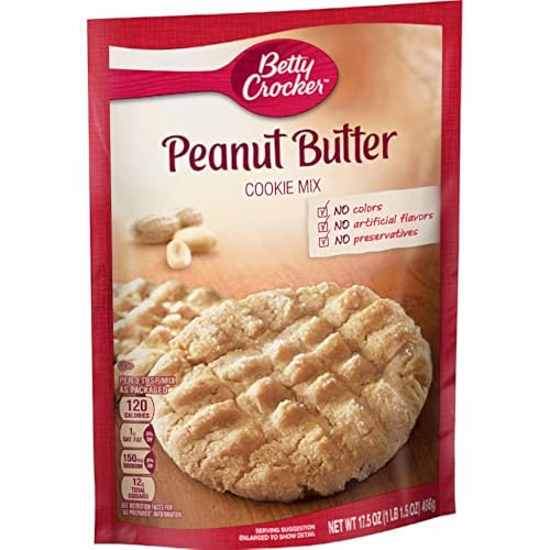Betty Crocker, Peanut Butter Cookie Mix, 17.5oz Pouch (Pack of 6) | Amazon (US)