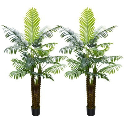 7FT Artificial Palm Tree for Outdoors Triple Tropical Phoenix Palm Large Fake Palm Plant for Patio Poolside Home Garden Indoor Office Decor (2 Pack) | Target