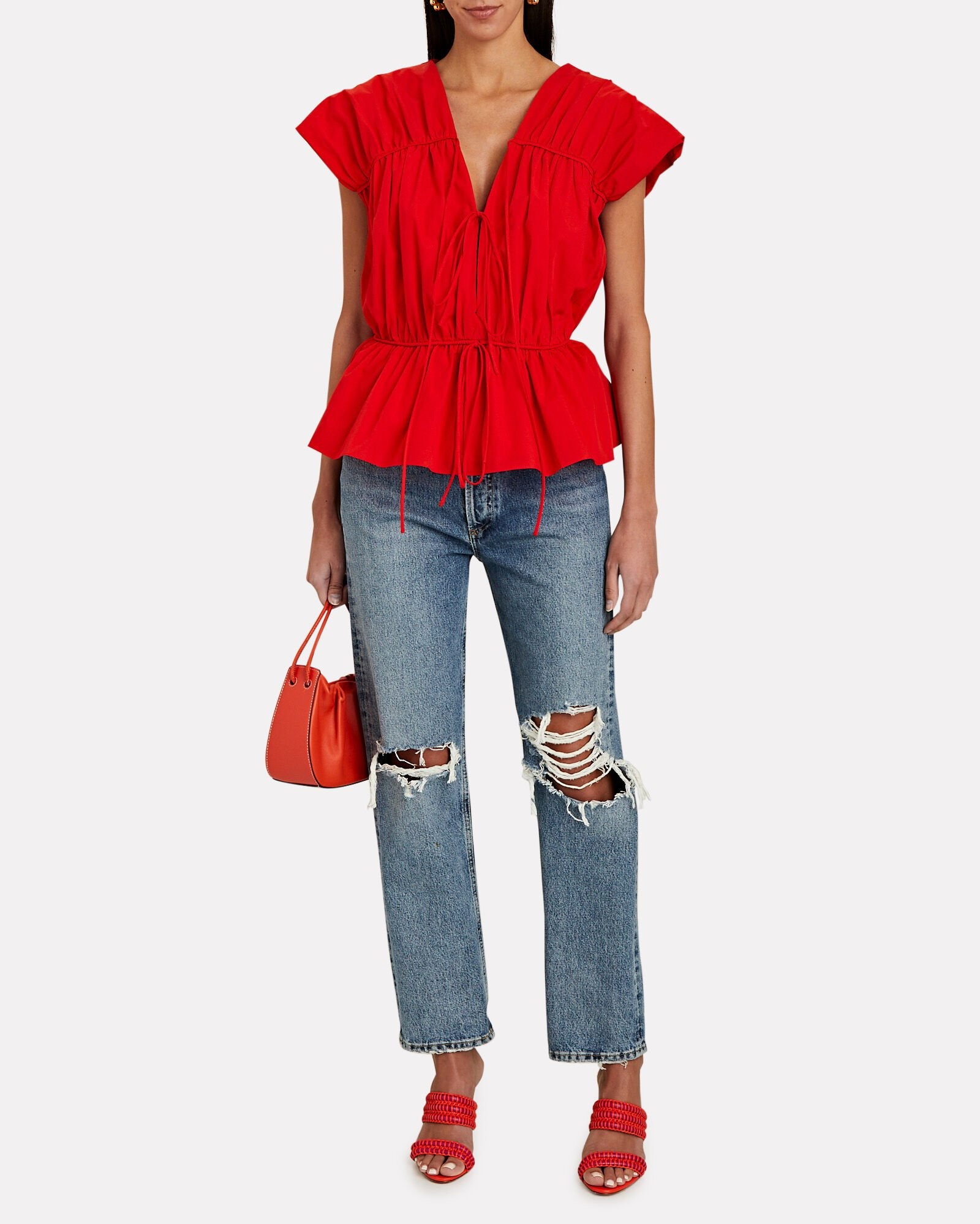 Thea Gathered Organic Cotton Top | INTERMIX