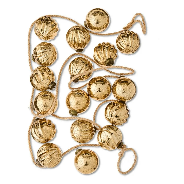 Gold Shatterproof Ornament Christmas Garland, 72 in, by My Texas House | Walmart (US)