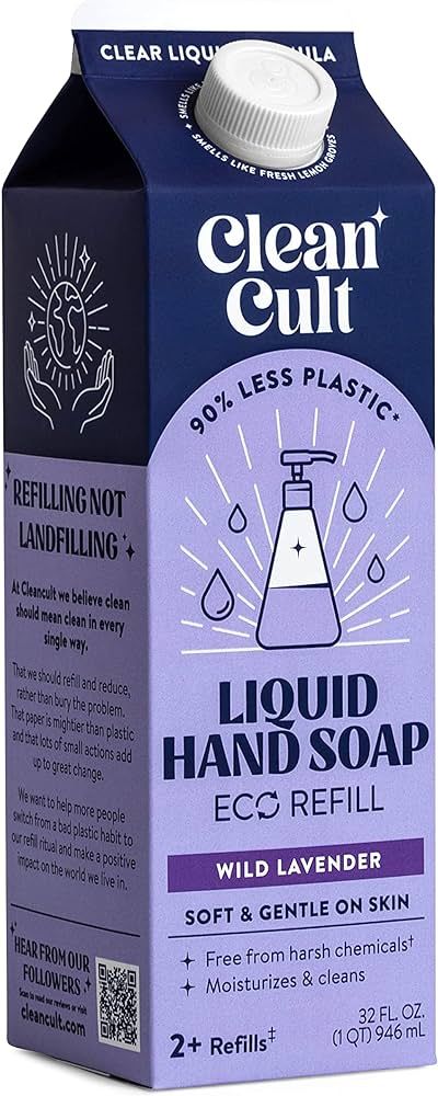 Cleancult - Liquid Hand Soap Refills - Wild Lavender - Made with Aloe Vera & Lavender Essential O... | Amazon (US)