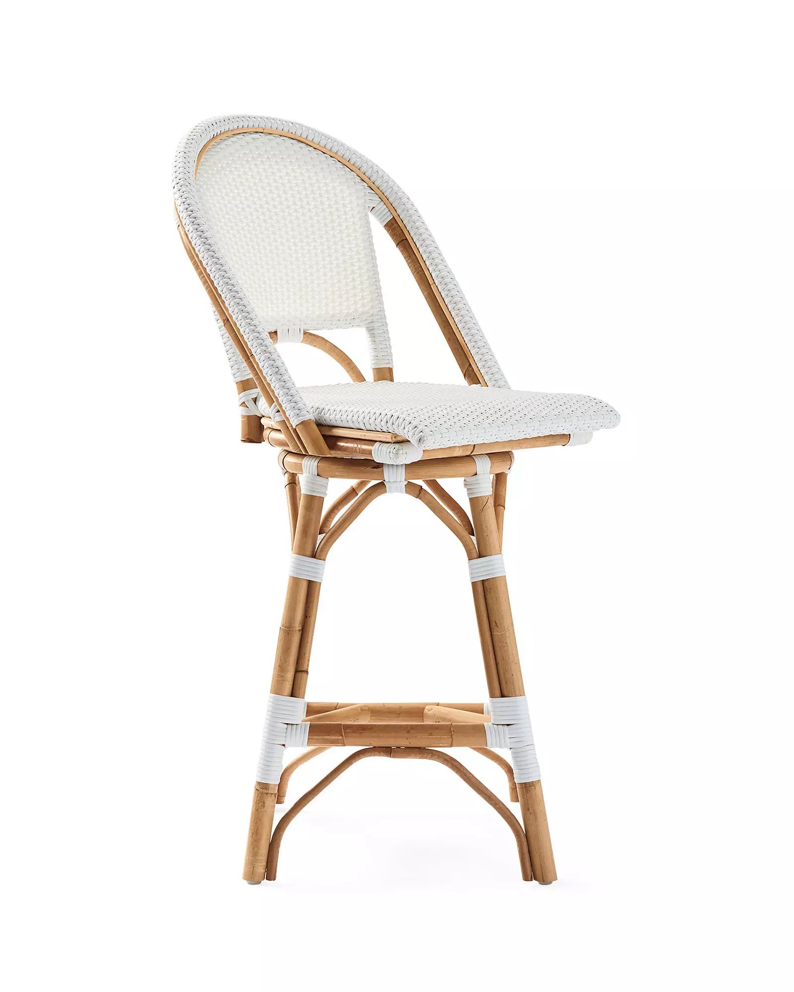 Riviera Rattan Swivel Counter Stool | Serena and Lily