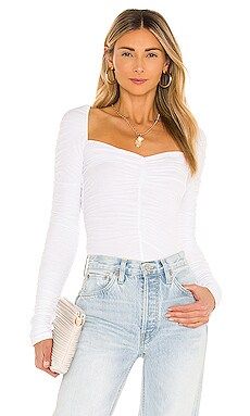Michael Lauren Reginald Ruched Top in White from Revolve.com | Revolve Clothing (Global)