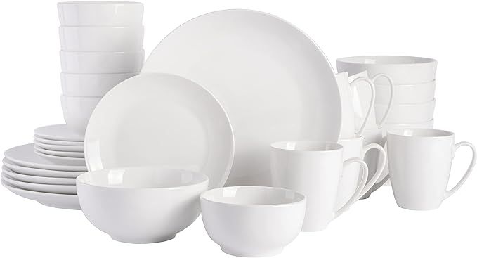 Gibson Home Zen Buffet Dinnerware Set, Service for 6 (30pcs), White (Coupe) | Amazon (US)