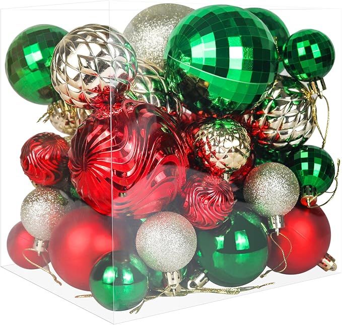 Christmas Tree Ornaments - 36 PCS Shatterproof Christmas Ball Ornaments Set for Christmas, Holida... | Amazon (US)