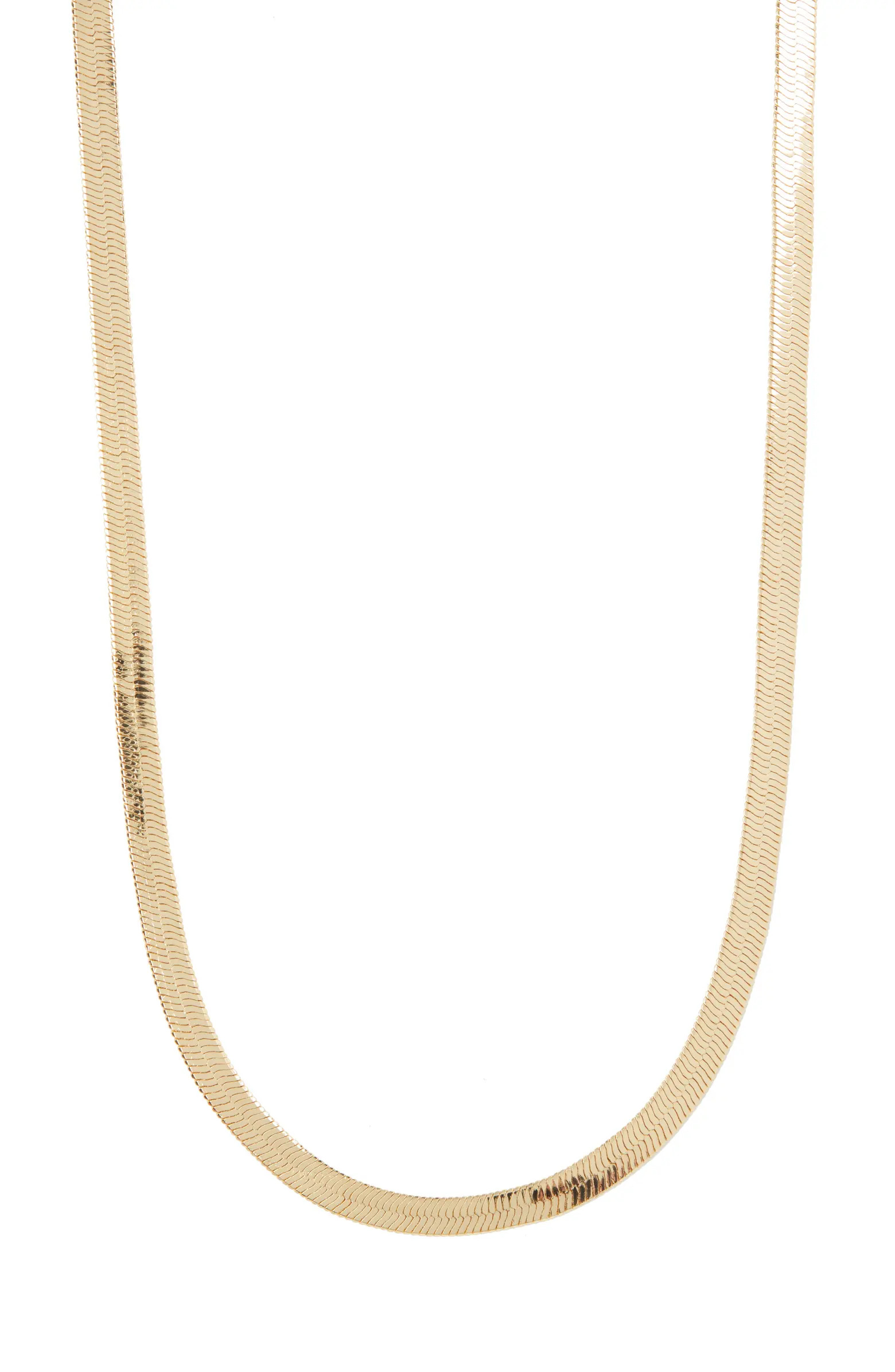 14K Gold Dipped Herringbone Chain Necklace | Nordstrom
