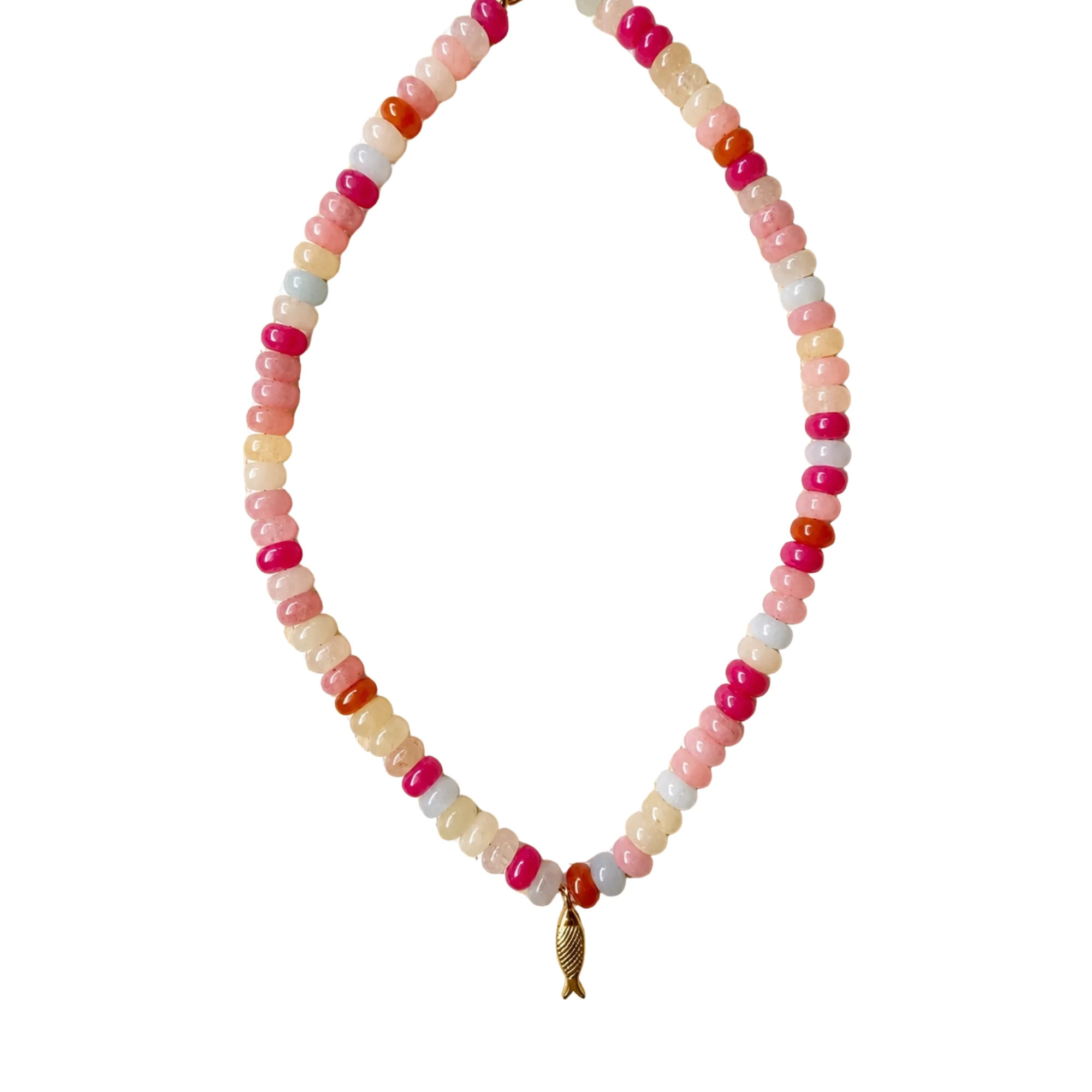 Multi Pink Fish Beaded Necklace | Sea Marie Designs