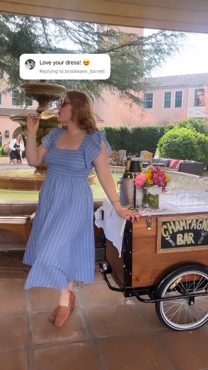 The cutest blue midi dress with stripes from Cupshe. Wearing an XL  #cupshe #size14 #cupshe #dress #springdress

#LTKSeasonal #LTKfindsunder100 #LTKmidsize