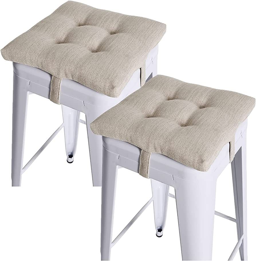 baibu Square Seat Cushion Set of 2, Super Soft 14 Inch Bar Stool Square Seat Cushion... | Amazon (US)