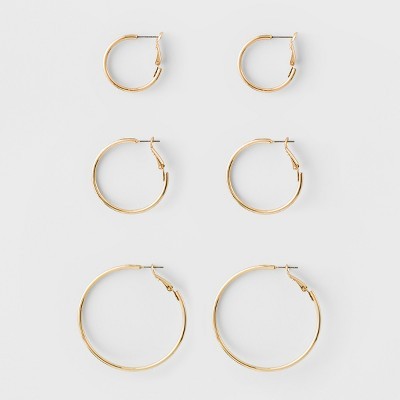 Hoop Earring Set 3pc - A New Day™ | Target