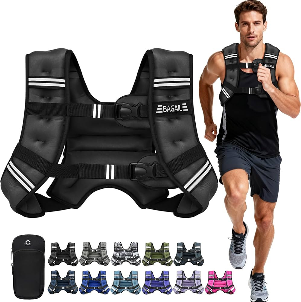 BAGAIL Weighted Vest, 5lb/8lb/10lb/12lb/15lb/20lb/25lb/30lb Weight Vest for Walking & Weight Loss... | Amazon (US)