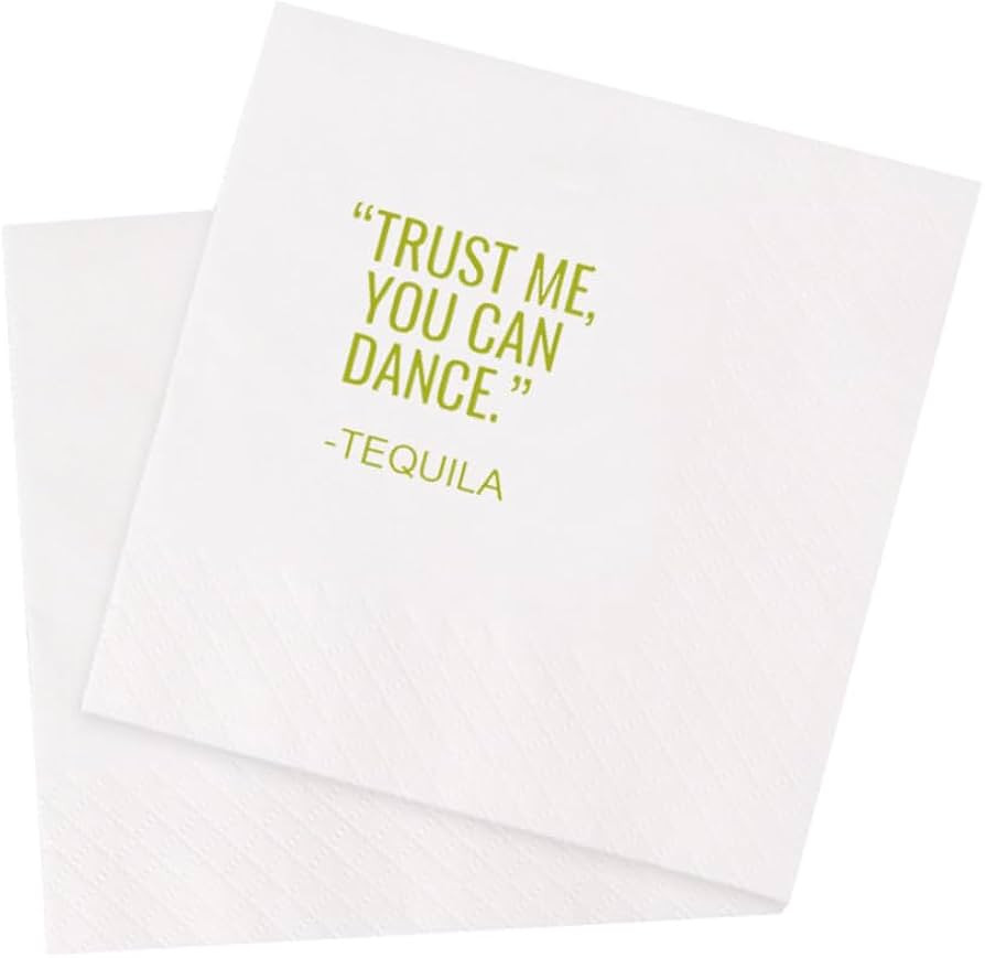 Funny Cocktail Napkins 100Pcs Trust Me You Can Dance Tequila Paper Disposable Party Napkins For B... | Amazon (US)