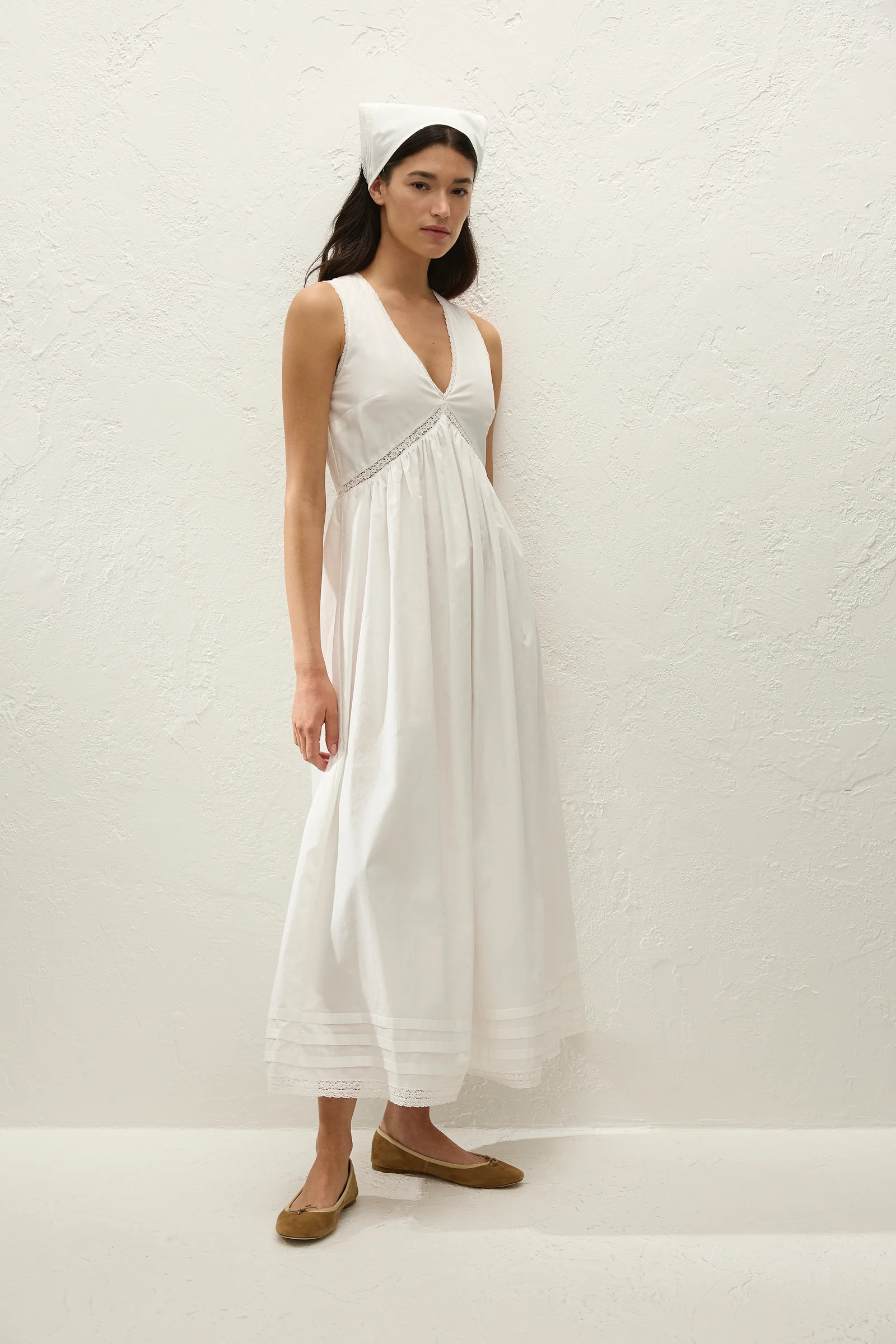 Fiora Midi Dress Fresco Lace White - Final Sale | Faithfull (AU)