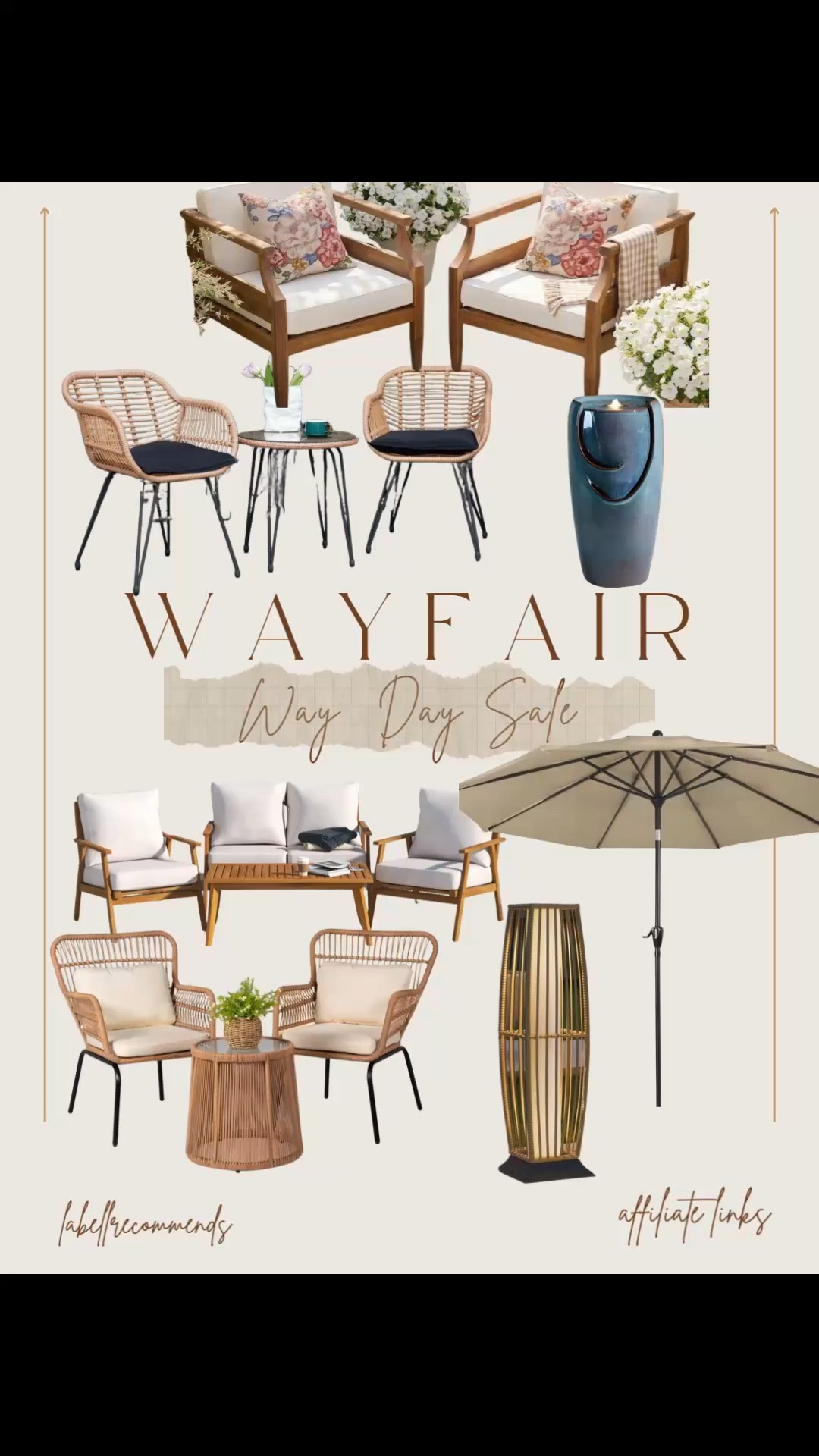 Wayfair’s big sale Way Days starts today. Here are my top picks for outdoor furniture and decor. 

#waydays #outdoordecor #outdoorseating 

Outdoor furniture sets, way day deals, furniture for the backyard, outdoor umbrella, solar floor lamp for outdoors, water fountains 

#LTKSaleAlert #LTKHome