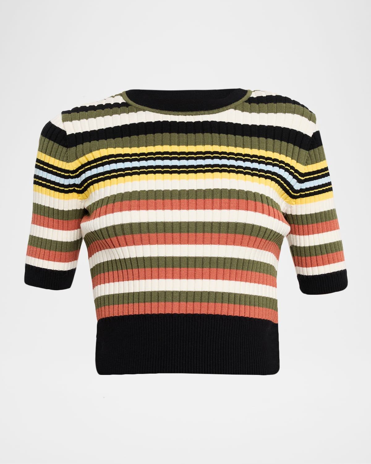 Nyla Striped Short-Sleeve Sweater | Neiman Marcus