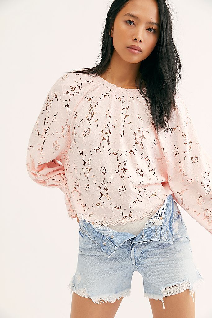 Olivia Lace Tee | Free People (Global - UK&FR Excluded)
