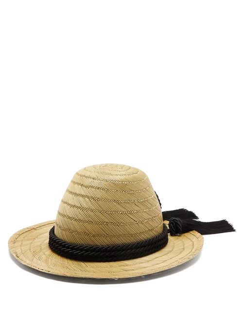 Gucci - Passementerie-trim Straw Hat - Womens - Black | Matches (UK)