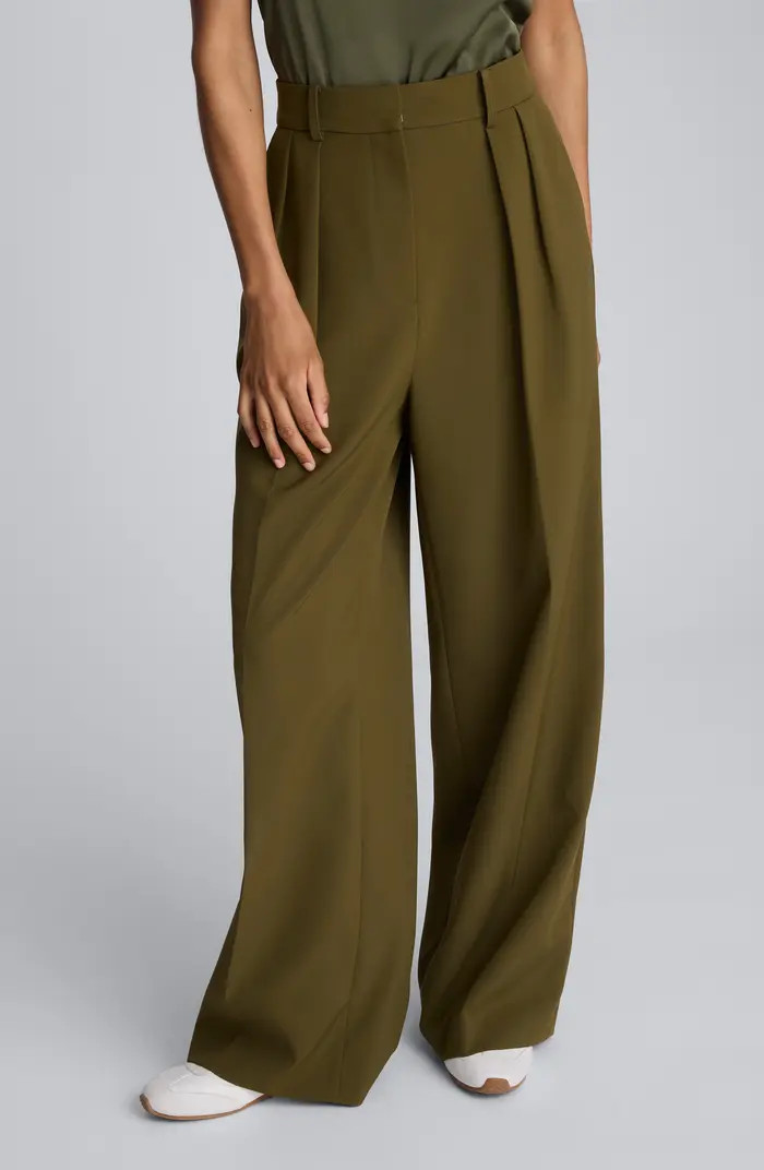 Double Pleat High Waist Wide Leg Pants | Nordstrom