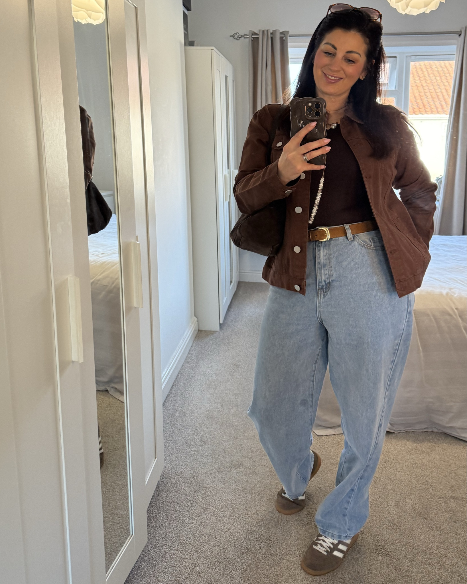 OOTD 
Spring layers … absolutely the way to go🙌🏼 I wanted so much to go body suit and jacket but the sun disappeared so the jumper came back out!!! 
🤎🩷


#LTKTall #LTKOver40 #LTKMidsize