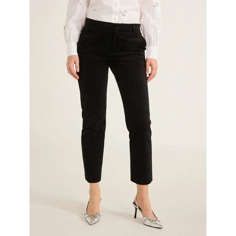 Free Assembly Women's Slim Velvet Trousers, 26.5” Inseam, Sizes 0-20 | Walmart (US)