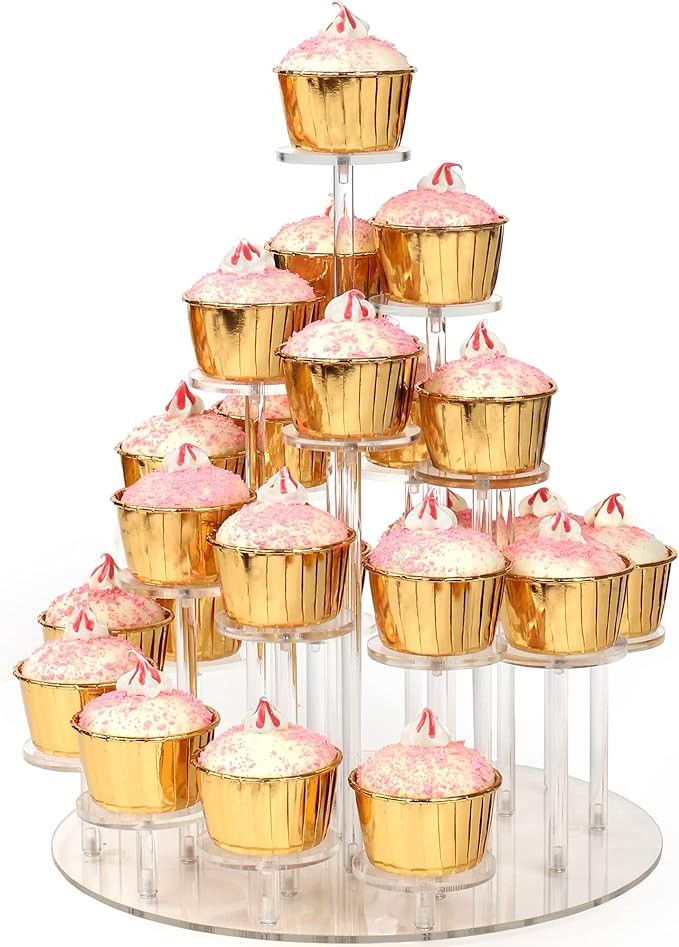 Acrylic Cupcake Stand for 24 Cupcakes Holder, Dessert Stand Premium Cupcake Display Stand Cupcake... | Amazon (US)