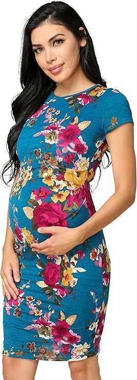 My Bump Women's Maternity Bodycon Causual Short Sleeve Mama Dress(Made in USA) | Amazon (US)