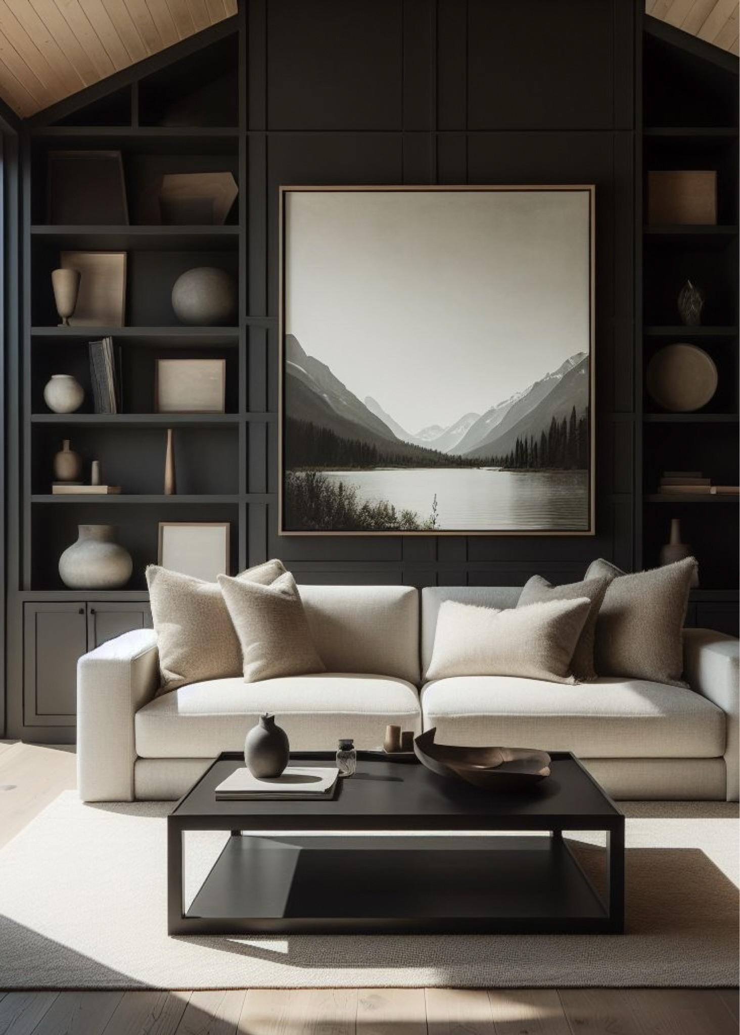 color drenched with neutral accents. Paint color: Iron Ore by Sherwin Williams 🖤

#LTKHome