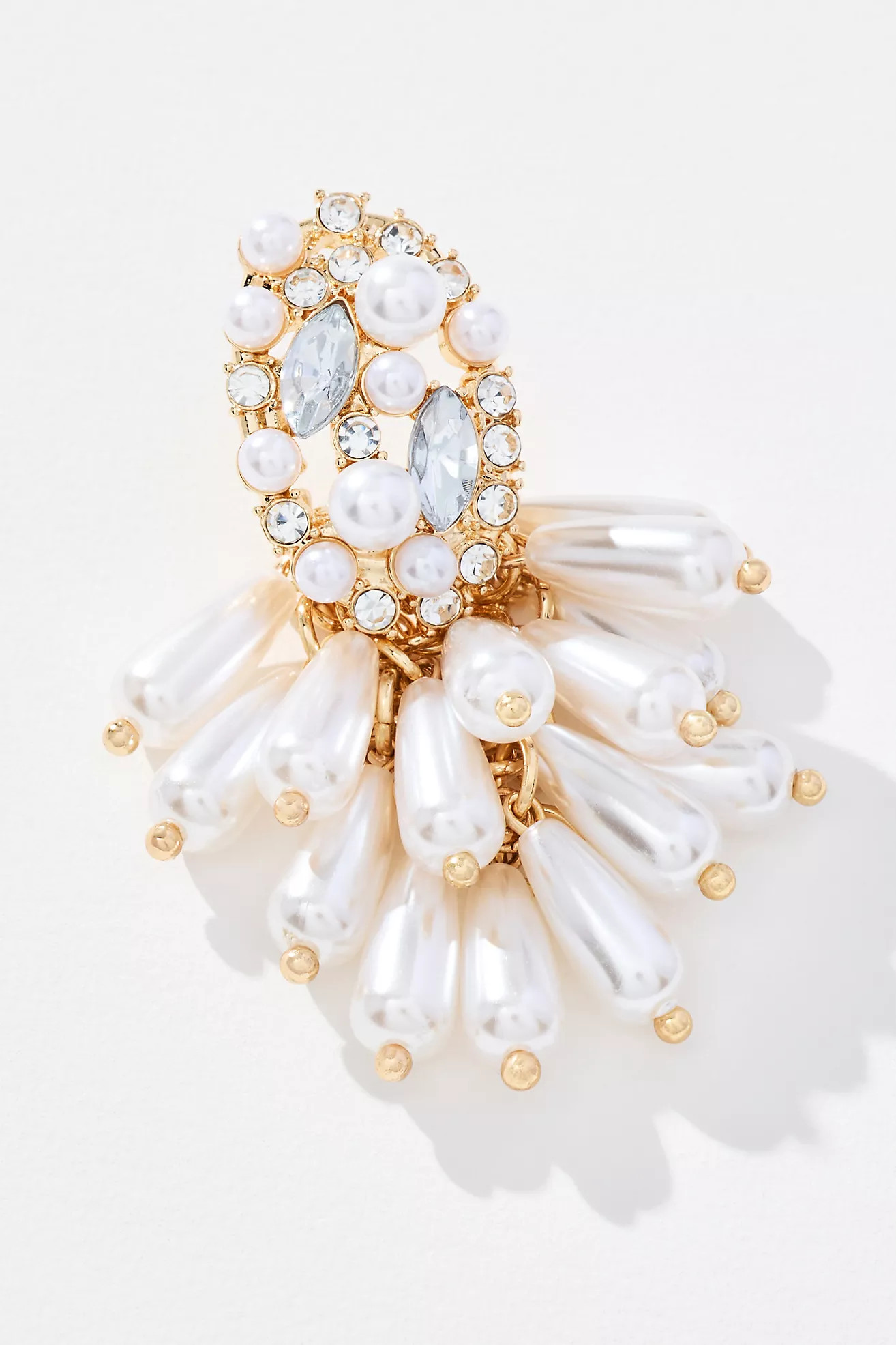 Pearl Cluster Crystal Drop Earrings | Anthropologie (US)