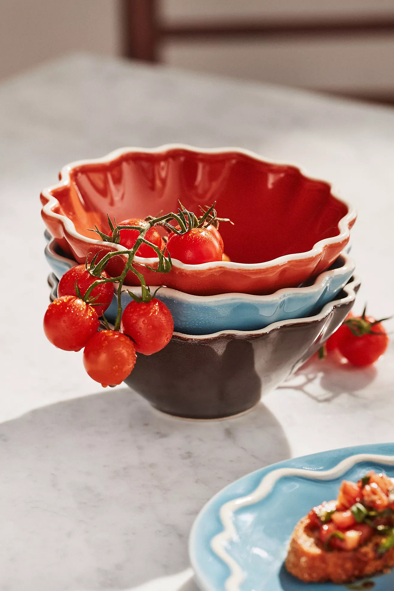Lucie Portuguese Stoneware Bowls, Set of 4 | Anthropologie (US)
