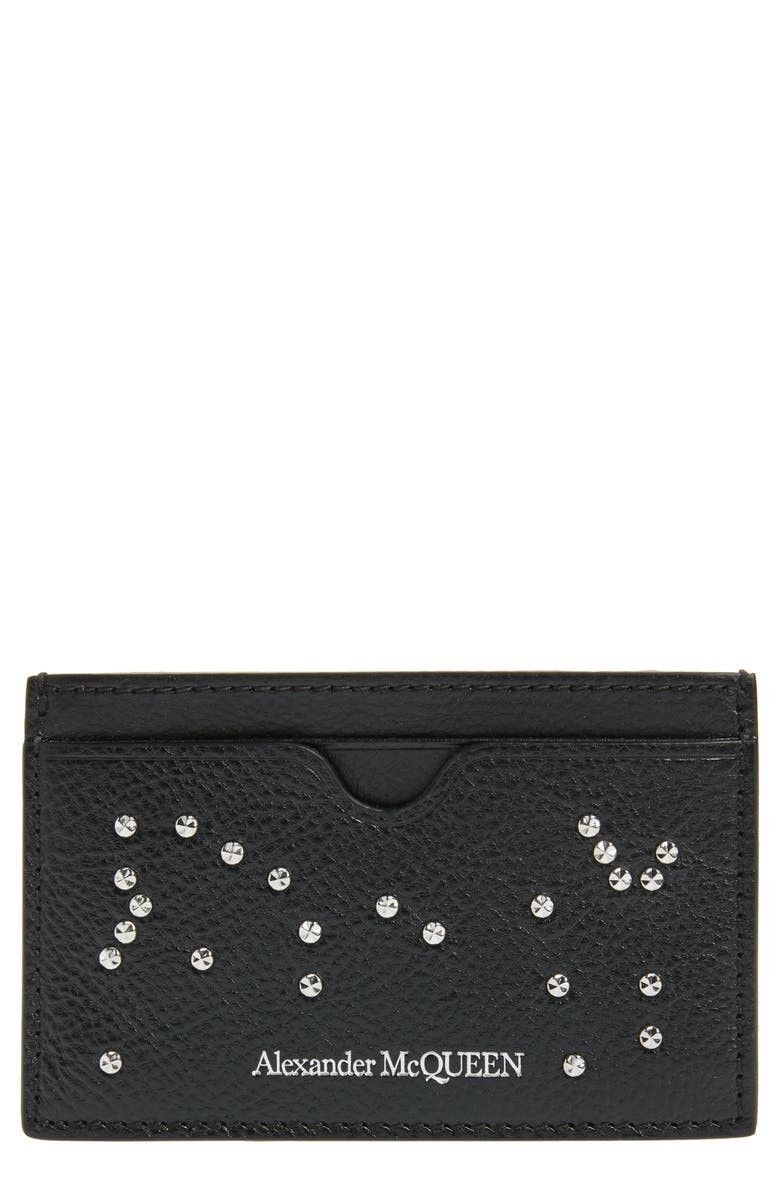 Skull Studded Leather Card Holder | Nordstrom
