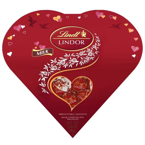 Lindt Lindor Valentine's Milk Chocolate Truffles Heart - 3.4oz | Target