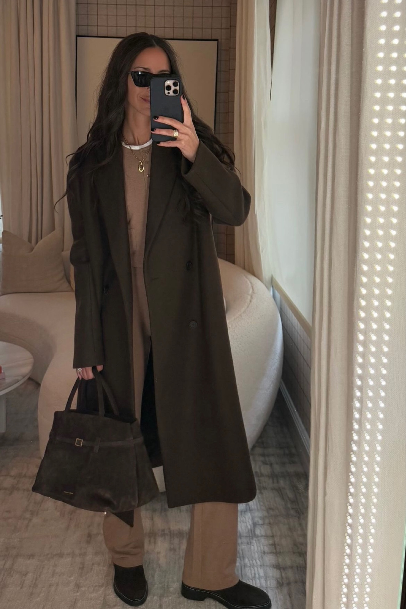 Brown OOTD 🤎 boots and coat are The Row but linked similar