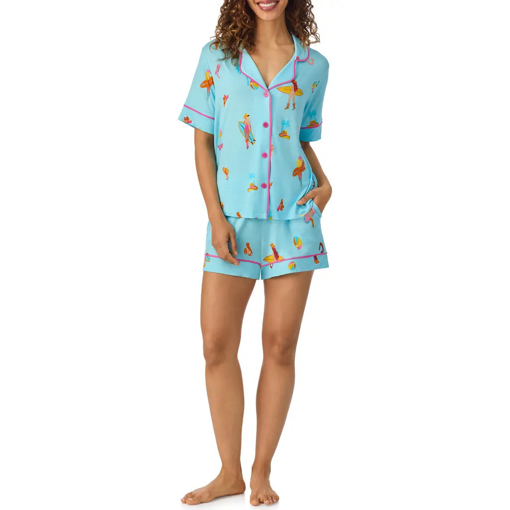 Room Service Pjs Print Short Pajamas in Aqua Print at Nordstrom, Size Large | Nordstrom
