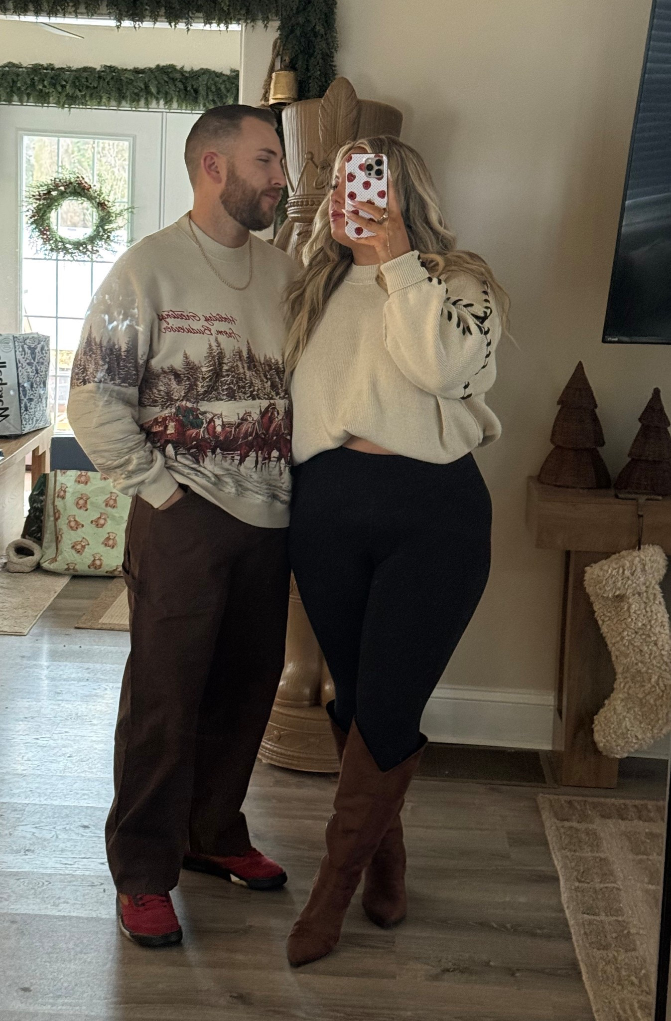 XL SWEATER (altard state)
XL LEGGING
BOOTS TTS (wide calf friendly)

E’s fit:
XL SWEATSHIRT (sold out linked similiar)
33/34 PANTS
SHOES TTS


Couples outfits, ootd, of the day, his and hers, winter outfits, winter fashion, midsize, plus-size, comfy outfits. 

#LTKgrwm #LTKootd #LTKdayinmylife