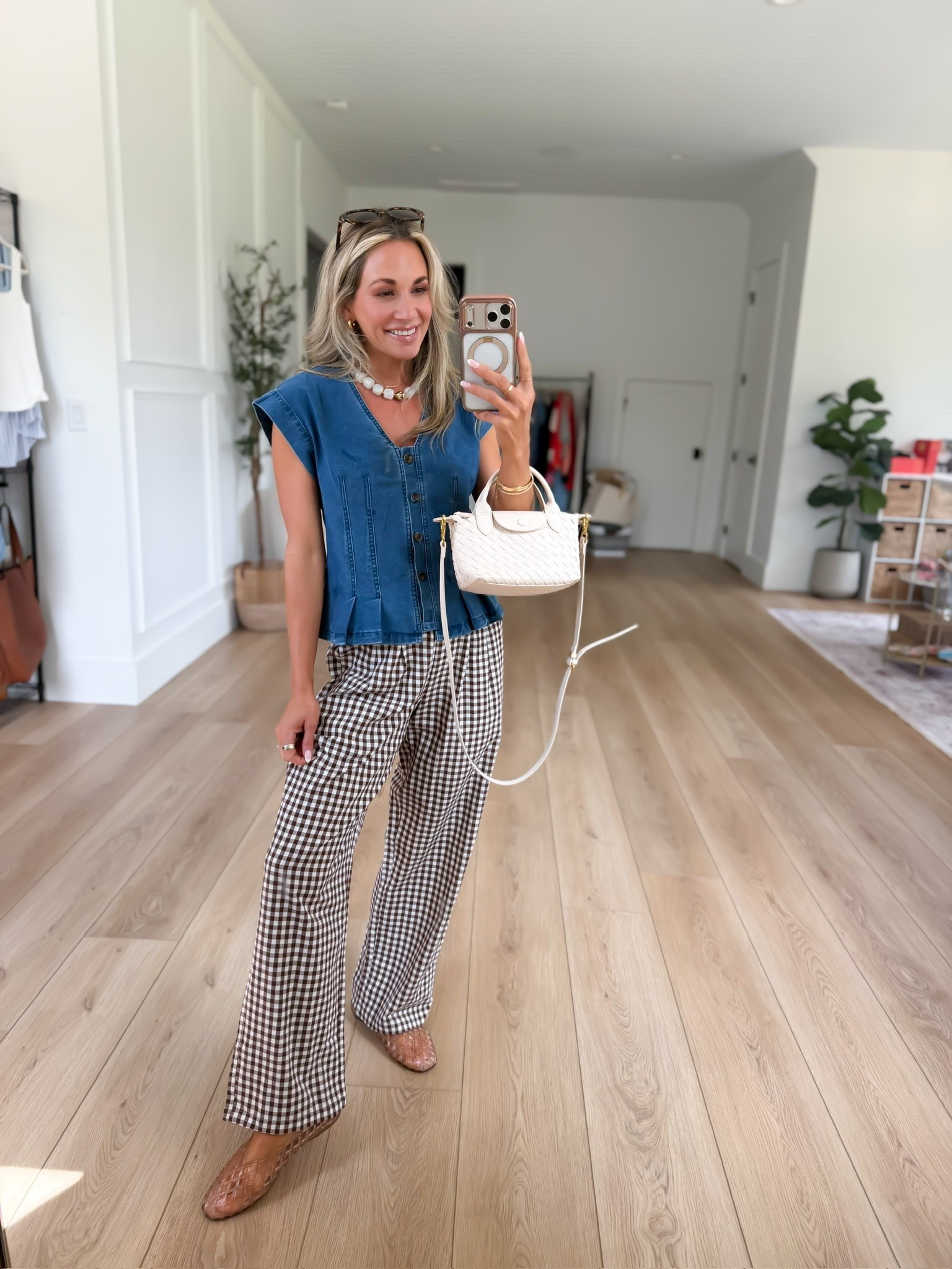 the cutest gingham pants + denim top to transition to fall 🤎

#LTKootd #LTKSeasonal #LTKPetite