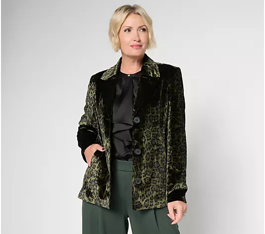 by Stacy London Single Breasted Velvet Blazer - QVC.com | QVC