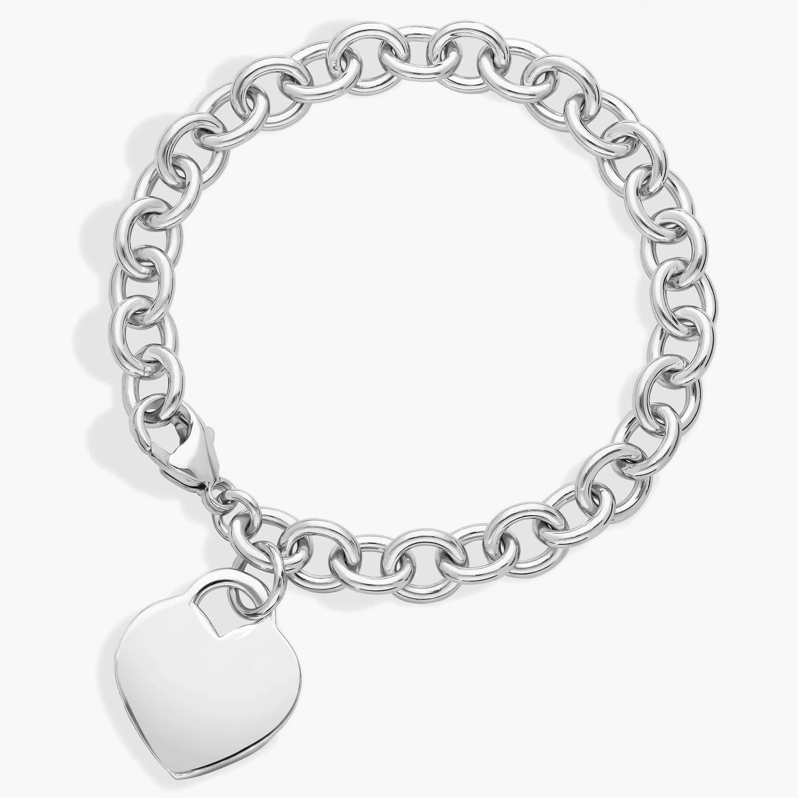 8" Heart-Tag Bracelet in Sterling Silver | Blue Nile