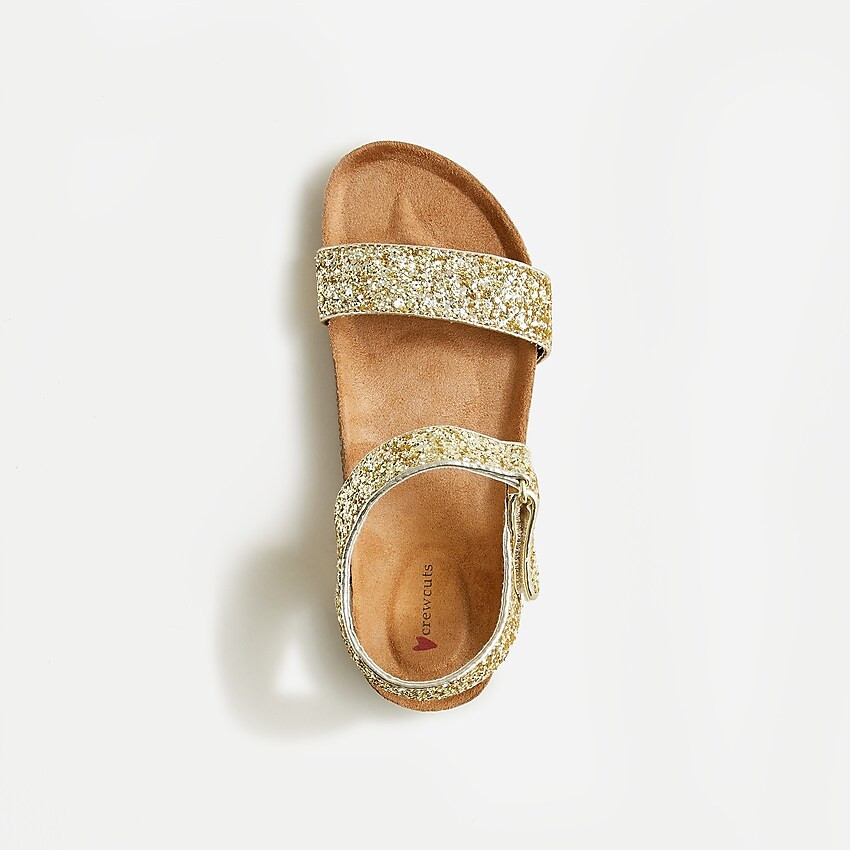 Girls' cork-sole glitter-strap sandals | J. Crew US