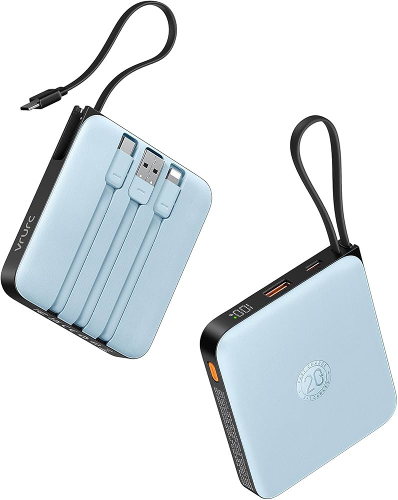 VRURC Portable Charger for iPhone with Built-in Cable, 10000mAh 22.5W Fast Charging USB C Battery... | Amazon (US)