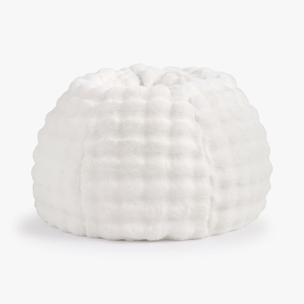 Large Marshmallow Faux Fur Ivory Bean Bag Chair | Pottery Barn Teen