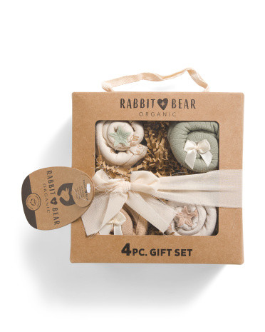 Newborn Boys 4pc Bear Printed Bodysuits Set In Gift Box | TJ Maxx