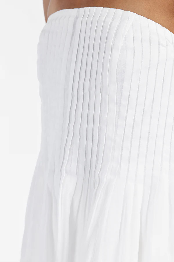 PAIGE WHITE LINEN BLEND STRAPLESS TOP | DISSH