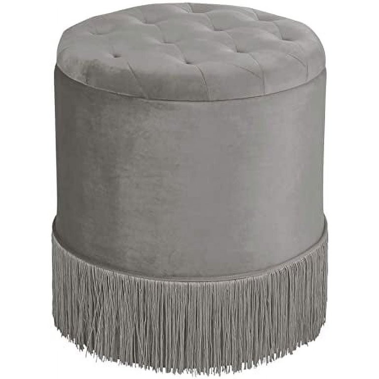 Inspire Me! Home Decor Serena - 15" Velvet Round Shoe Storage Ottoman | Walmart (US)