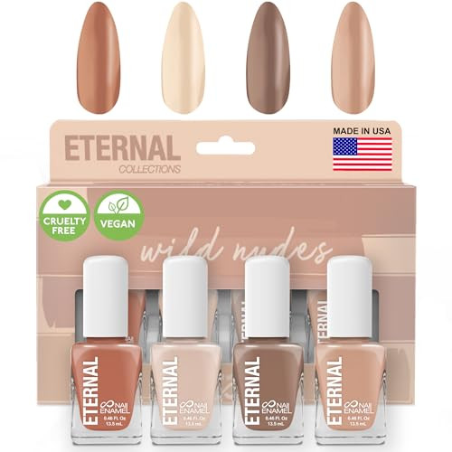 Eternal Nude Nail Polish Set for Women (WILD NUDES) - Brown Nail Polish Set for Girls | Long Last... | Amazon (US)