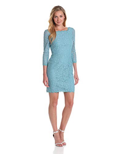 Adrianna Papell Women's Petite 3/4 Sleeve Lace Dress | Amazon (US)