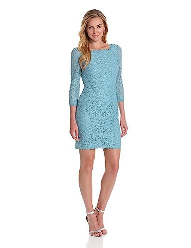 Adrianna Papell Women's Petite 3/4 Sleeve Lace Dress | Amazon (US)