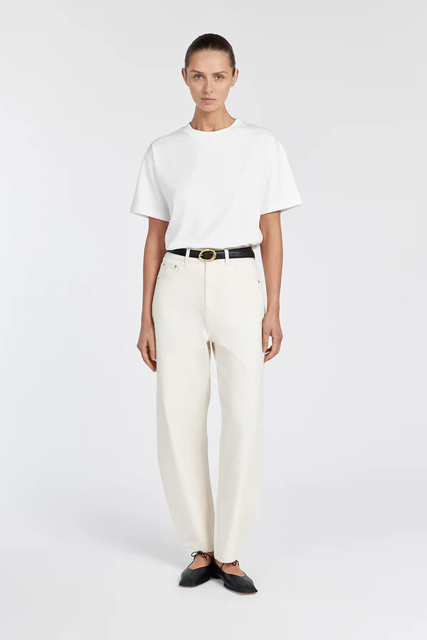 CALEB CREAM BARREL LEG JEAN | DISSH