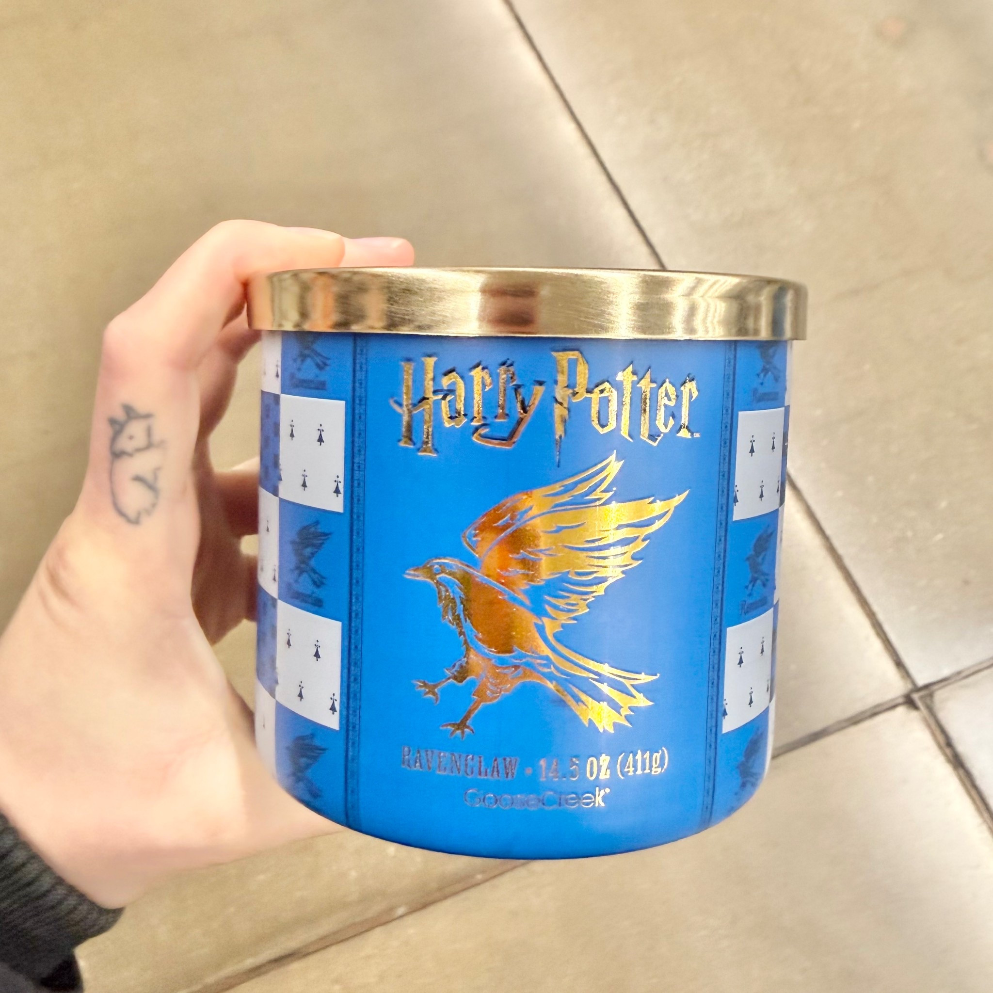 @walmart 
Goose Creek Harry Potter Ravenclaw 3-wick Worn Pages, Aged Leather, Cypress Wood & Sandalwood Incense Scented Jar Candle, 14.5oz
$13.22

#LTKHome #LTKFindsUnder50