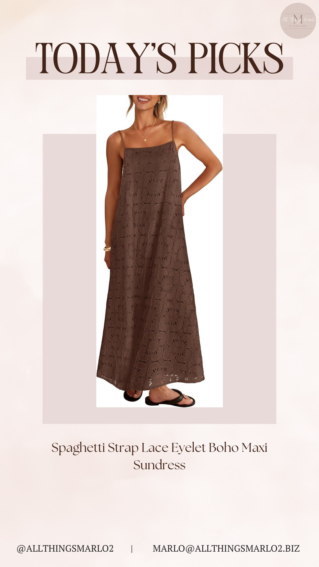 Spaghetti Strap Lace Eyelet Boho Maxi Sundress 

 #LTKootd #LTKSwim #LTKTravel