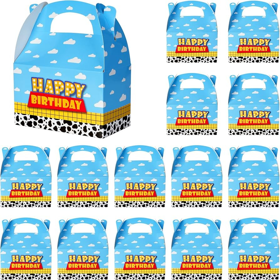 Ragnhild 16 Pcs Cartoon Story Birthday Party Favor Boxes, Cow Pattern Birthday Goodie Box Party S... | Amazon (US)